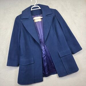 Pendleton Coat Womens M Blue Open Front Wool Minimalist Preppy Classic‎ Blazer